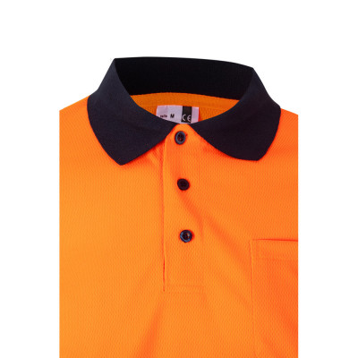 VL CUPID LARGE. Two-tone bird-eye polo shirt (160g/m²) with short sleeves, in polyester (100)